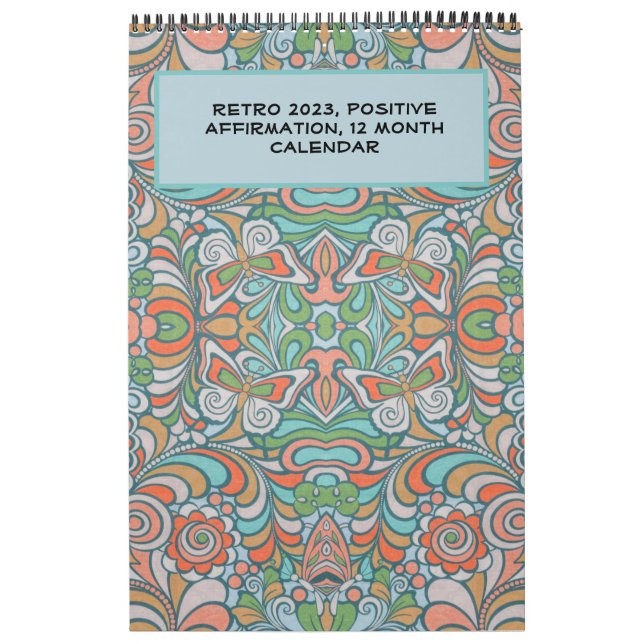 Retro, Groovy Positive Affirmations 2023 Kalender (Titelbild)