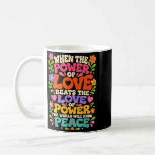 Retro Groovy Power Of Love Weltfrieden Hippie Kaffeetasse
