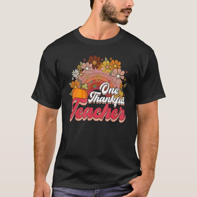 Retro Groovy Rainbow One Thanksgi T-Shirt (Vorderseite)