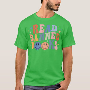 Retro Groovy Read Banned Books Funny Reader Book L T-Shirt