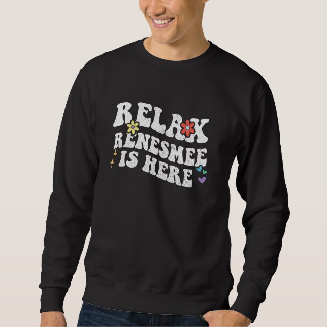Retro Groovy Relax RENESMEE ist hier die sonnige M Sweatshirt (Vorderseite)