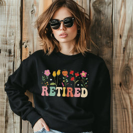 Retro Groovy "RETIRED" – 70s Style Retirement Sweatshirt