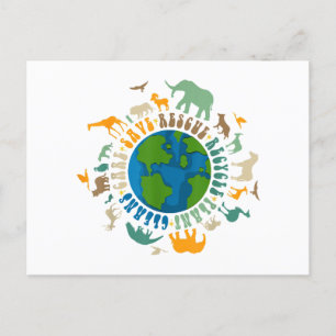 Retro Groovy Rett Bees Rescue Animals Recycle Spaß Postkarte
