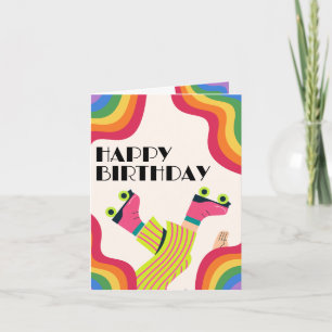 Retro Groovy Roller Skate Collorful Fun Karte