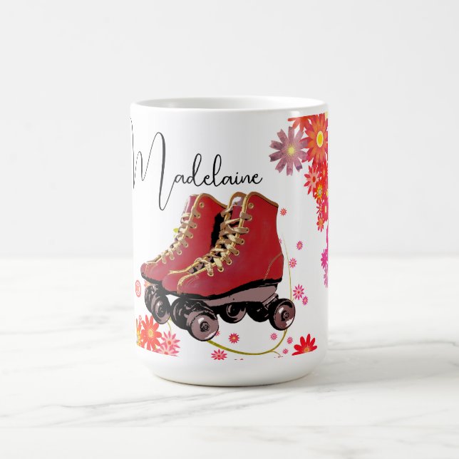 Retro Groovy Roller Skate farbenfroh Kaffeetasse (Mittel)