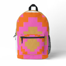 Retro Groovy Rosa Orange Geometrisch