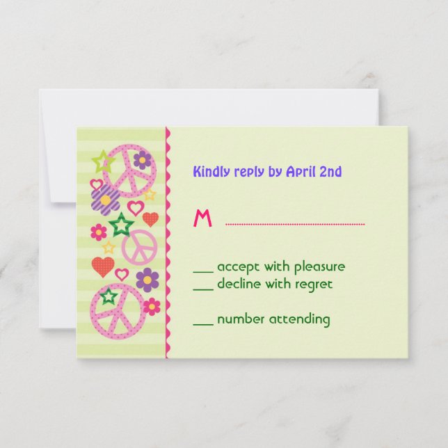 Retro Groovy RSVP Card (Vorderseite)