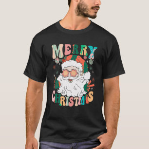 Retro Groovy Santa Claus Frohe Weihnachten 2023 Wo T-Shirt