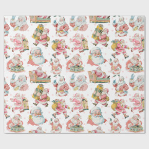 Retro Groovy Santa Claus Weihnachten Geschenkpapier