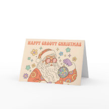 Retro Groovy Santa Merry Christmas