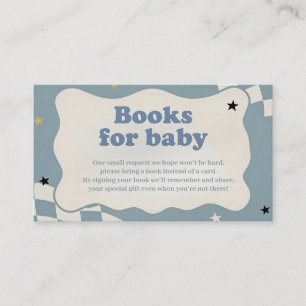 Retro Groovy Schachbrett Blau Bücher für Baby Begleitkarte