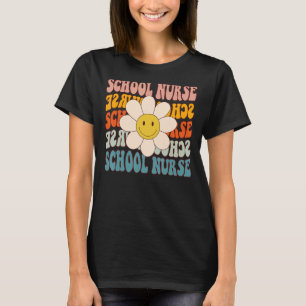 Retro Groovy School Krankenpflege Blume zurück zur T-Shirt