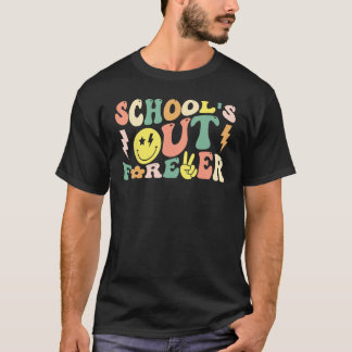 Retro Groovy School's Out Forever Remüde Lehrer T-Shirt