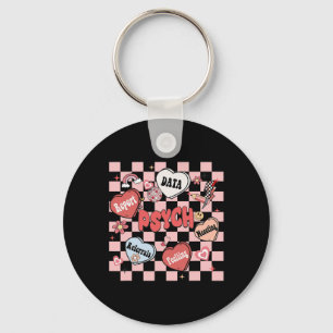 Retro Groovy Schulpsychologe Valentinstag H Schlüsselanhänger
