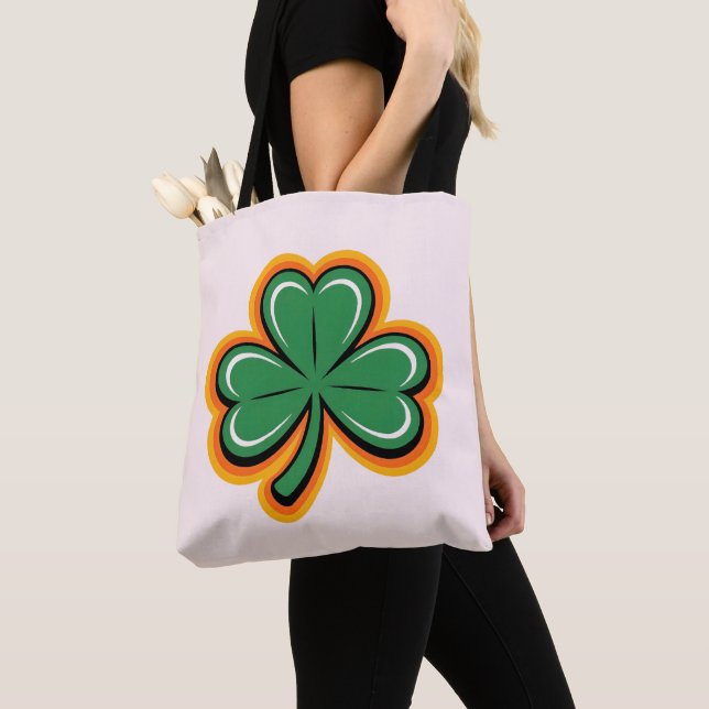 Retro Groovy Shamrock St. Patrick's Tote-Tasche (Von Nahem)