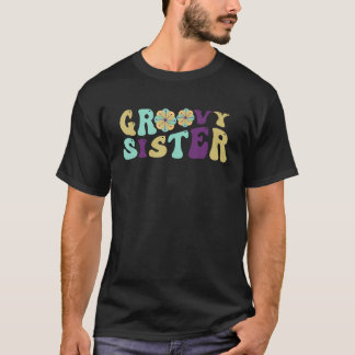 Retro Groovy Sister Matching Family 1. Geburtstag T-Shirt