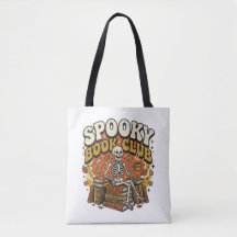 Retro Groovy Skelett Buchliebhaber Halloween
