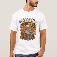 Retro Groovy Skelett Buchliebhaber Halloween