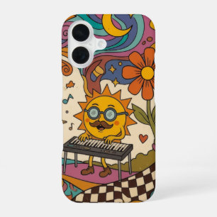 Retro Groovy Sonnen-Keyboardspieler-Phone-Case-Kun iPhone 16 Hülle