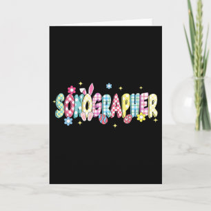 Retro Groovy Sonographer Bunny Ohr Lustiges Oster- Karte