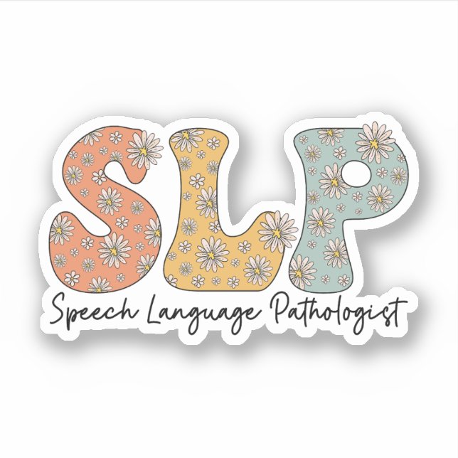Retro Groovy Speech Language Pathologist SLP Aufkleber (Vorderseite)