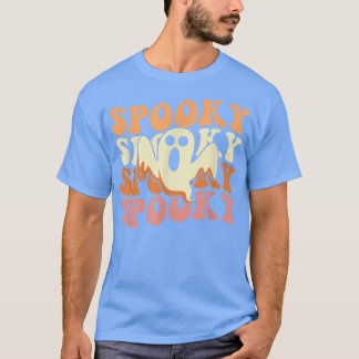 Retro Groovy Spooky Ghost Boo Halloween Costume Sc T-Shirt