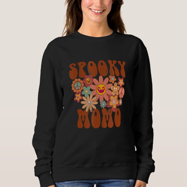 Retro Groovy Spooky Momo Fall Halloween Thanksgivi Sweatshirt (Vorderseite)