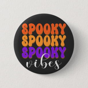 Retro Groovy Spooky Vibes Halloween Button