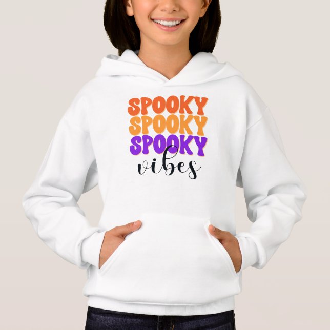 Retro Groovy Spooky Vibes Vintag Halloween Hoodie (Vorderseite)