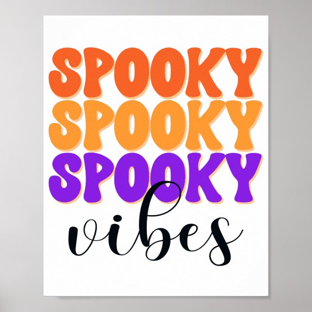 Retro Groovy Spooky Vibes Vintag Halloween Poster (Vorne)