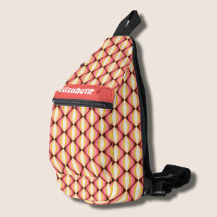 Retro Groovy Streifen Muster Crossbody Bag