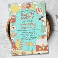 Retro Groovy Stylish Beach oder Pool Geburtstagspa