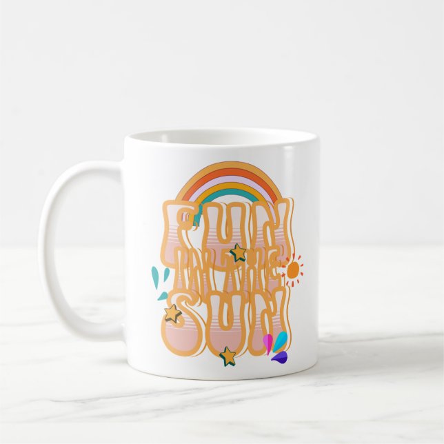 Retro Groovy Summer Sun Kaffeetasse (Links)