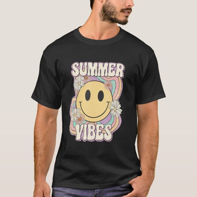 Retro Groovy Summer Vibes For Women Men Kids Summe T-Shirt (Vorderseite)