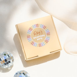 Retro Groovy Sunshine Runder Aufkleber