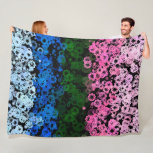 Retro Groovy Süße Blumen Omniromantische Pride-Fla Fleecedecke