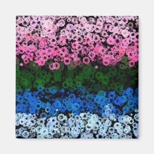 Retro Groovy Süße Blumen Omniromantische Pride-Fla Magnet