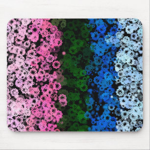 Retro Groovy Süße Blumen Omniromantische Pride-Fla Mousepad