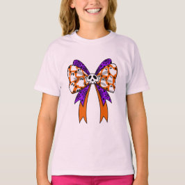 Retro Groovy süße Geister Halloween orange lila T-Shirt