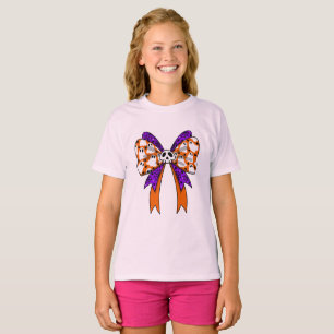 Retro Groovy süße Geister Halloween orange lila T-Shirt