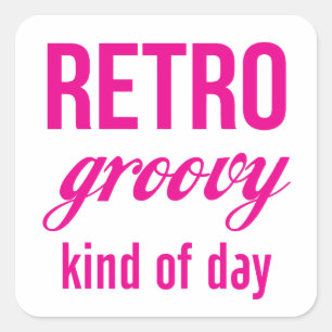 Retro Groovy-Tag Quadratischer Aufkleber