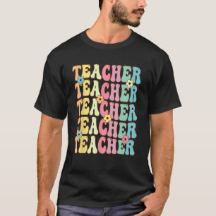 Retro Groovy Teacher Inspiration farbenfrohe Rücks T-Shirt