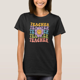 Retro Groovy Teacher Inspiration farbenfrohe Rücks T-Shirt