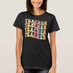 Retro Groovy Teacher Inspiration farbenfrohe Rücks T-Shirt