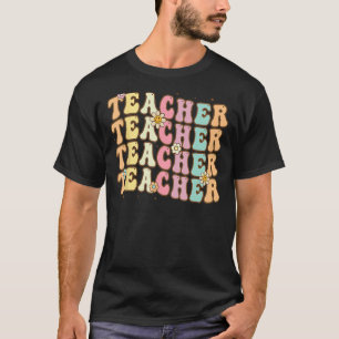 Retro Groovy Teacher Inspiration farbenfrohe Rücks T-Shirt