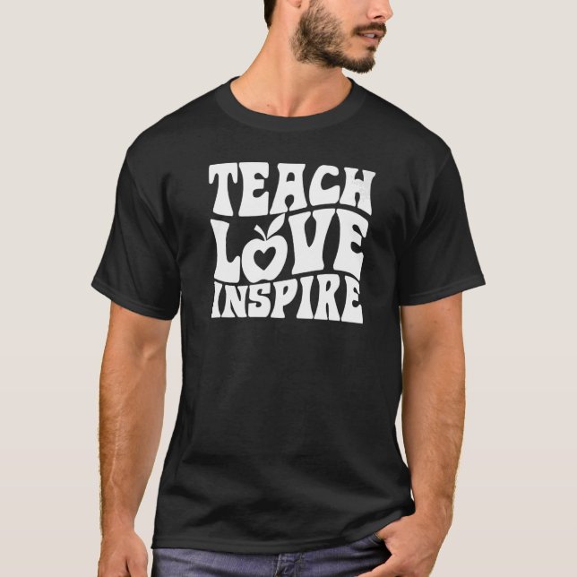Retro Groovy Teacher Inspiration Happy Back to S T-Shirt (Vorderseite)