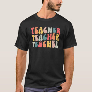Retro Groovy Teacher Lehrer Lebensberater T-Shirt