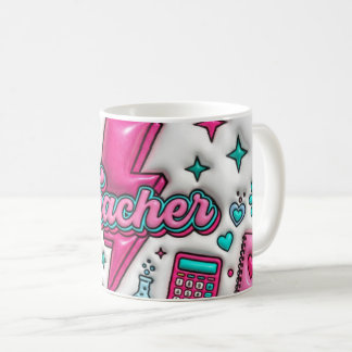 Retro Groovy Teacher Pink and Teal 11oz Mug Kaffeetasse