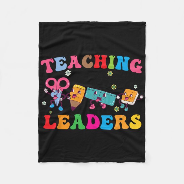 Retro Groovy Teaching Future Leaders Back To Schoo Fleecedecke (Vorderseite)