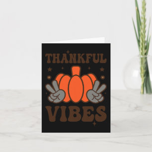 Retro Groovy Thankful Vibes Türkei Fall Thanksgivi Karte